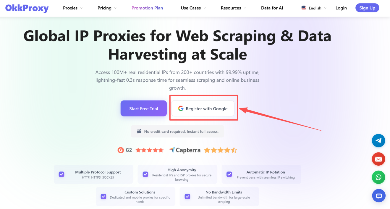 Register an OkkProxy account